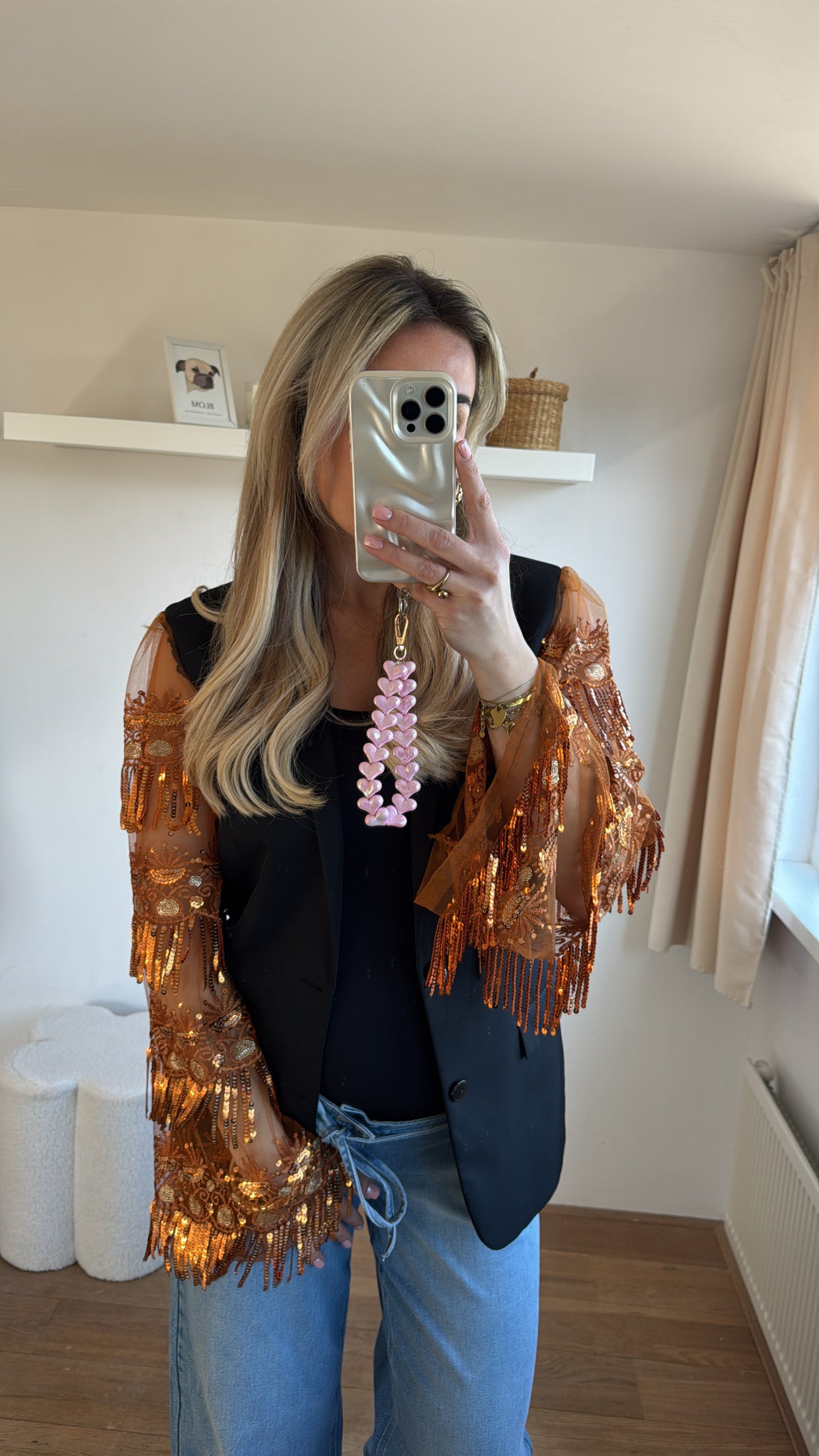 Bronze sparkle blazer