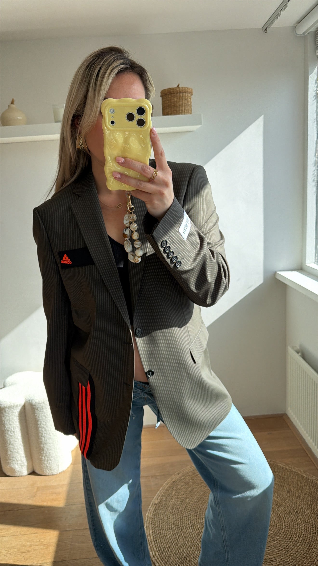 Reworked Adidas blazer - taupe