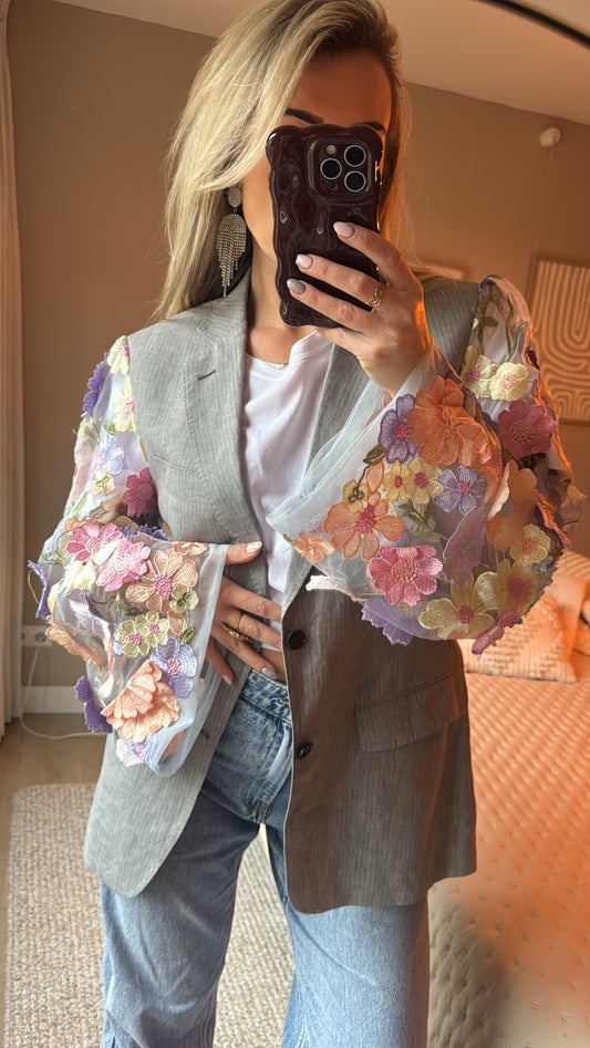 Light flower blazer