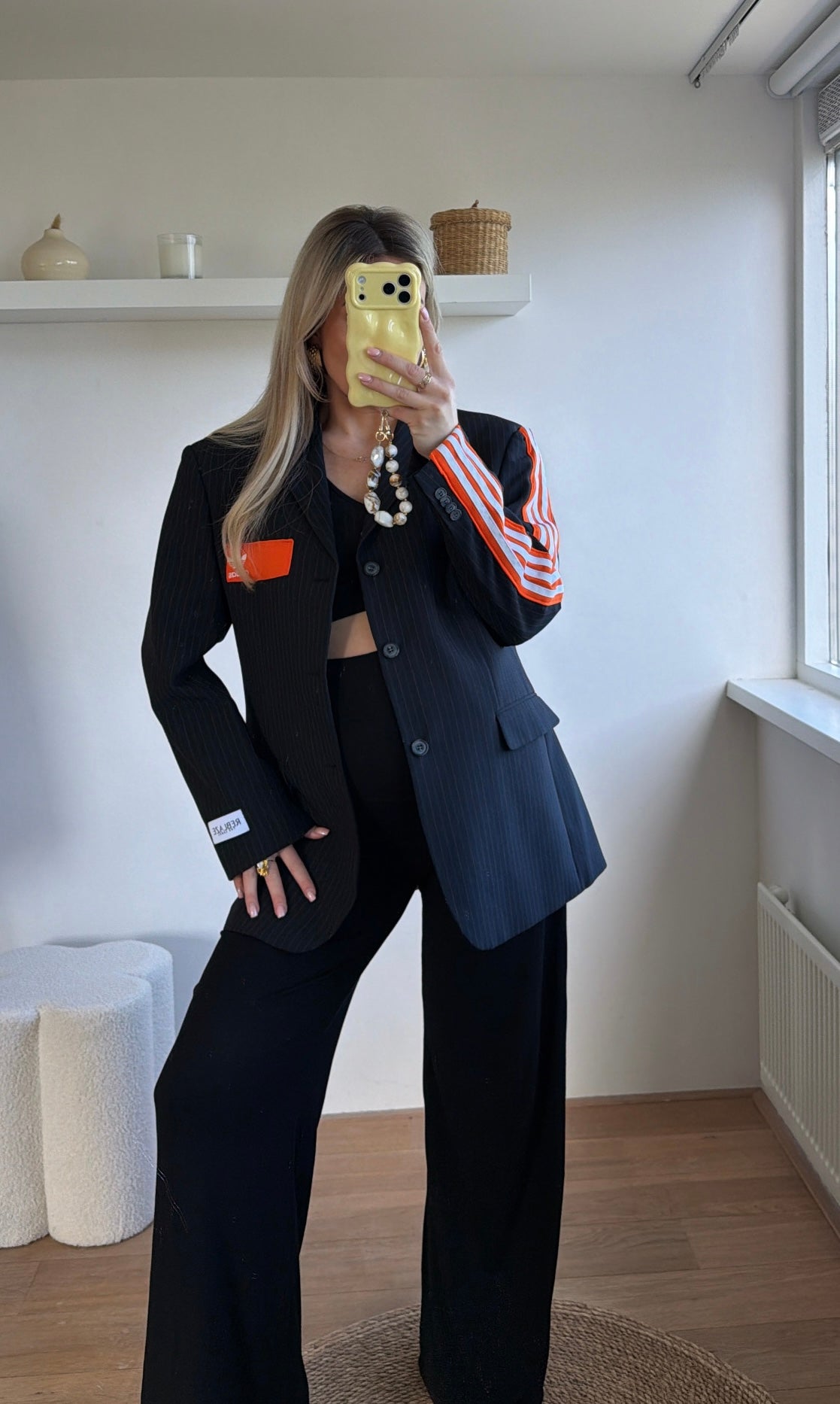 Reworked Adidas blazer - dark blue