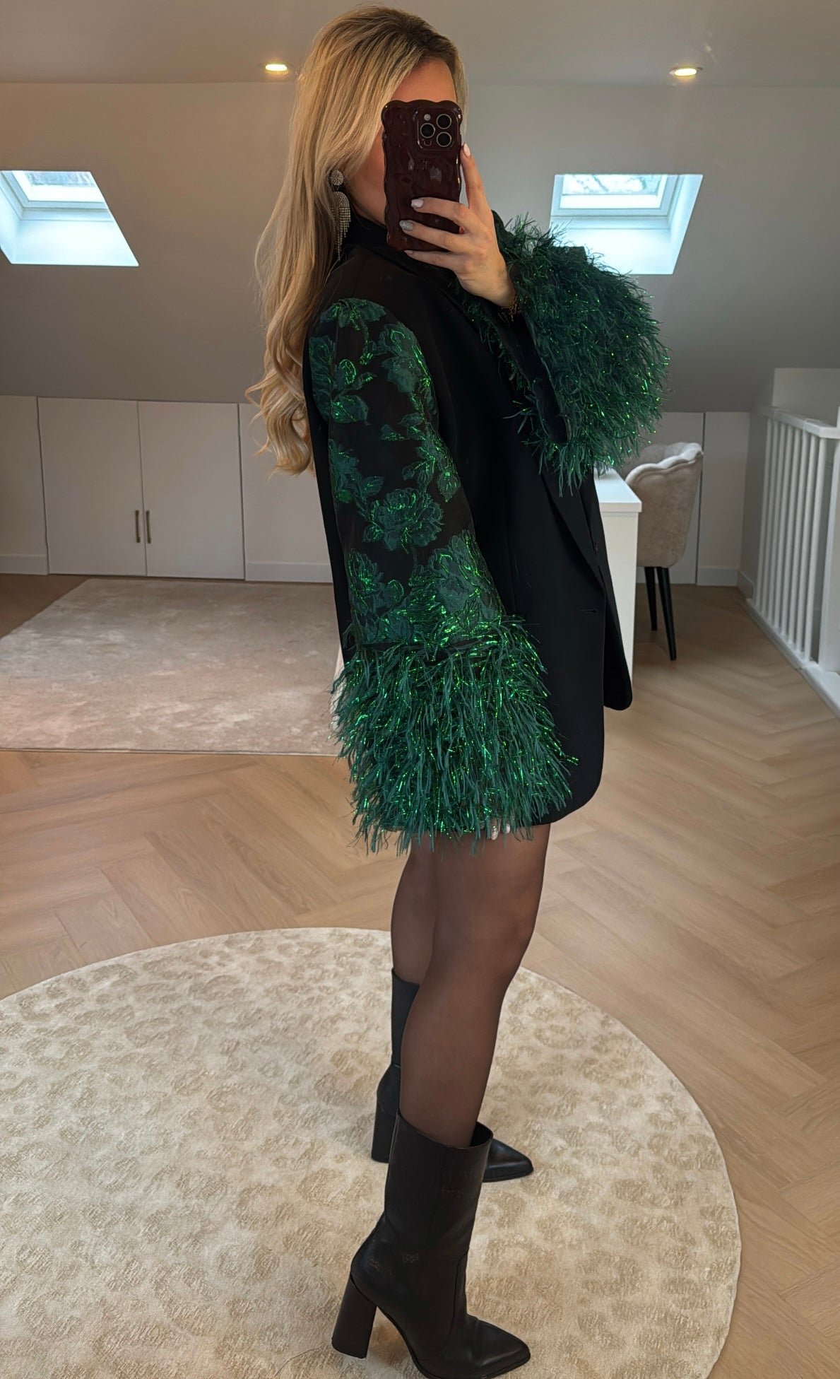 Green pino blazer - Black