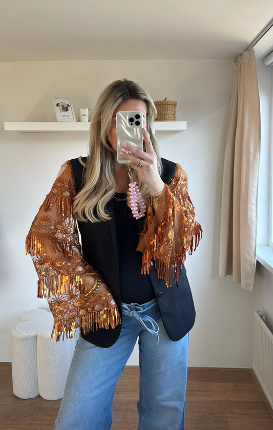 Bronze sparkle blazer