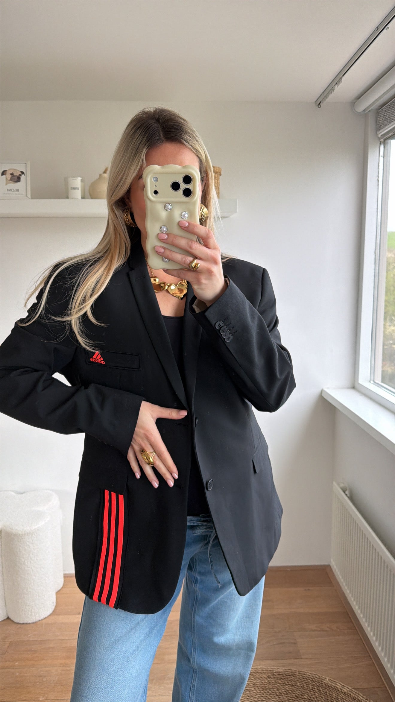 Reworked Adidas blazer - black