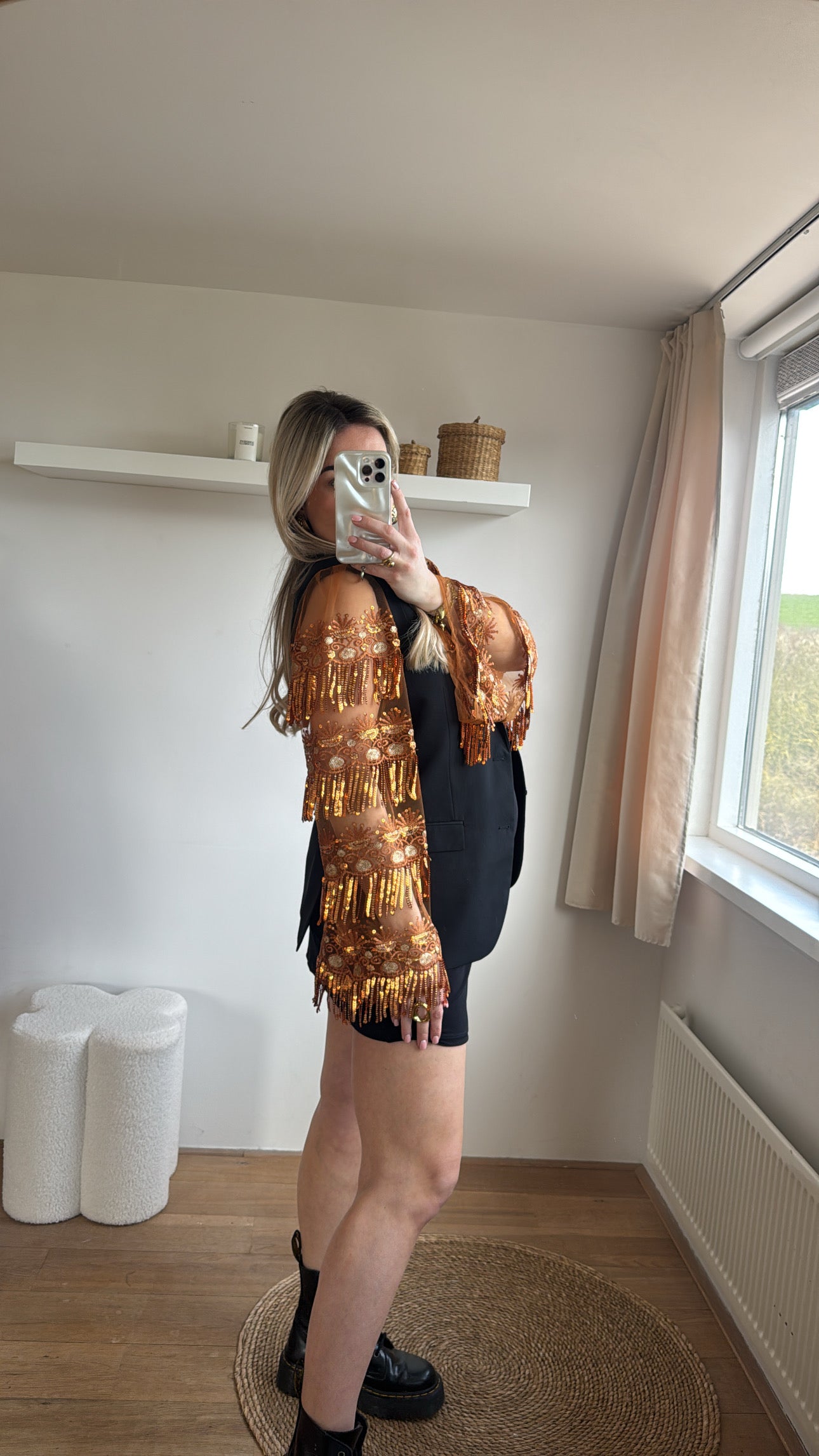 Bronze sparkle blazer - maat S