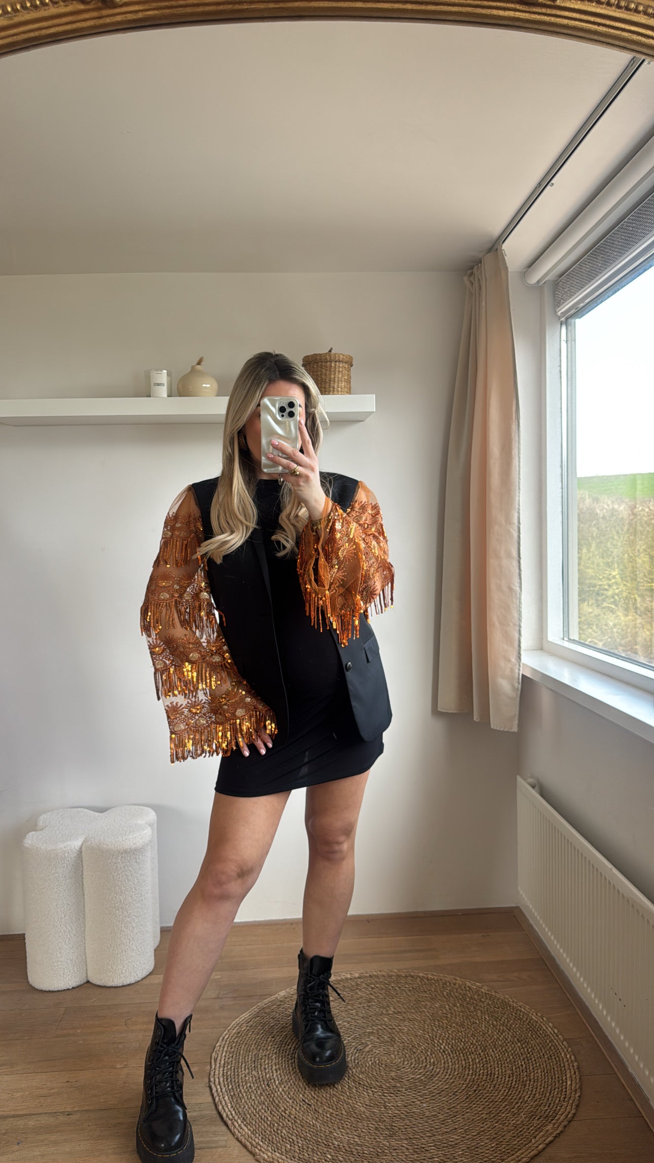 Bronze sparkle blazer - maat S
