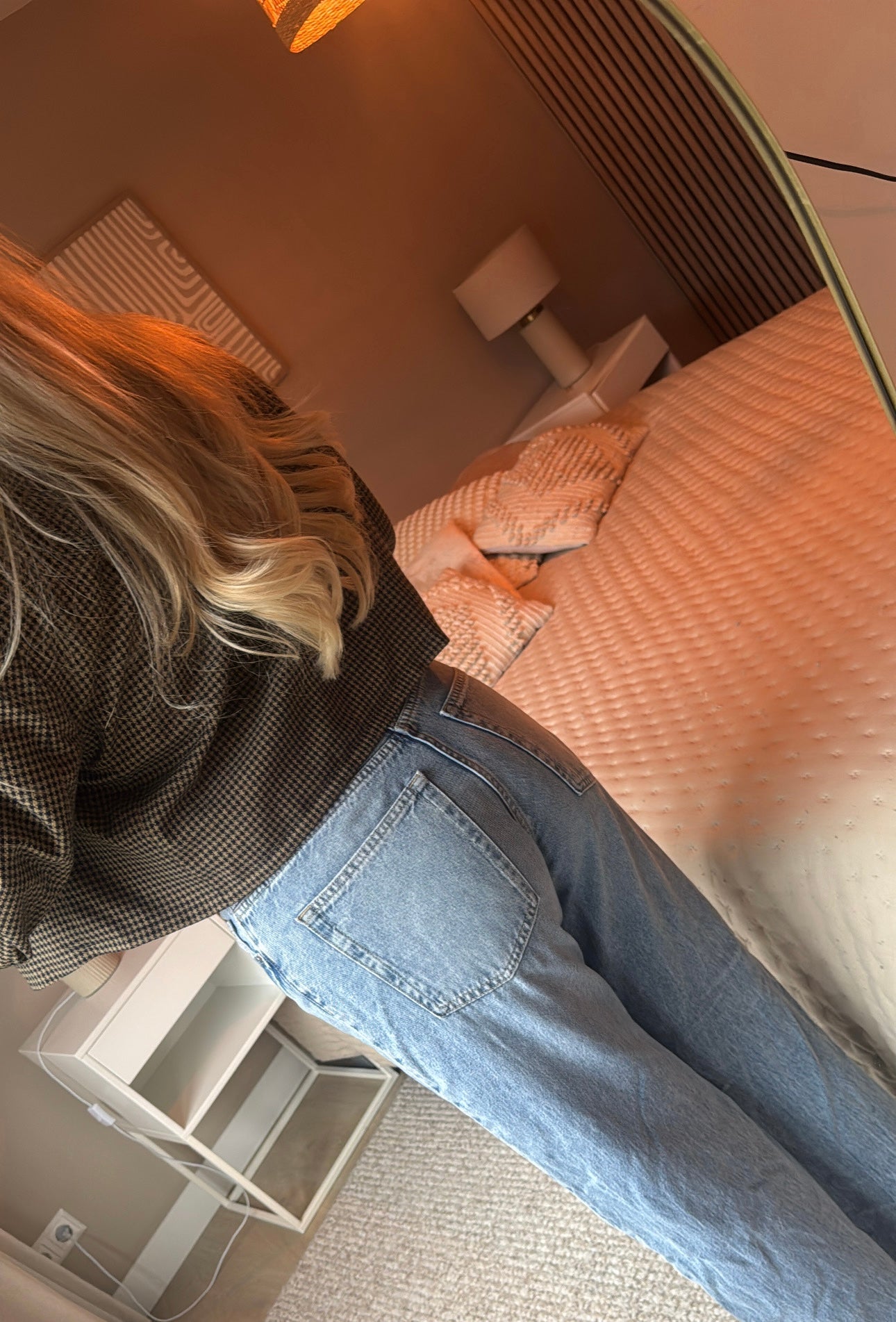 Cropped blazer geruit