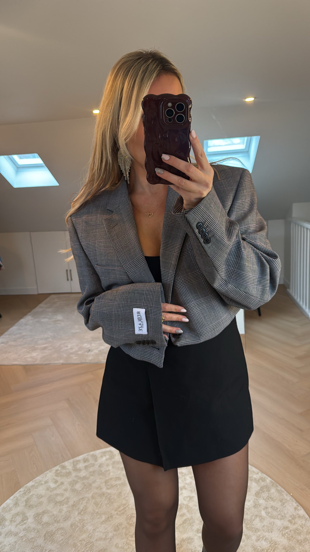 Cropped blazer - Grey