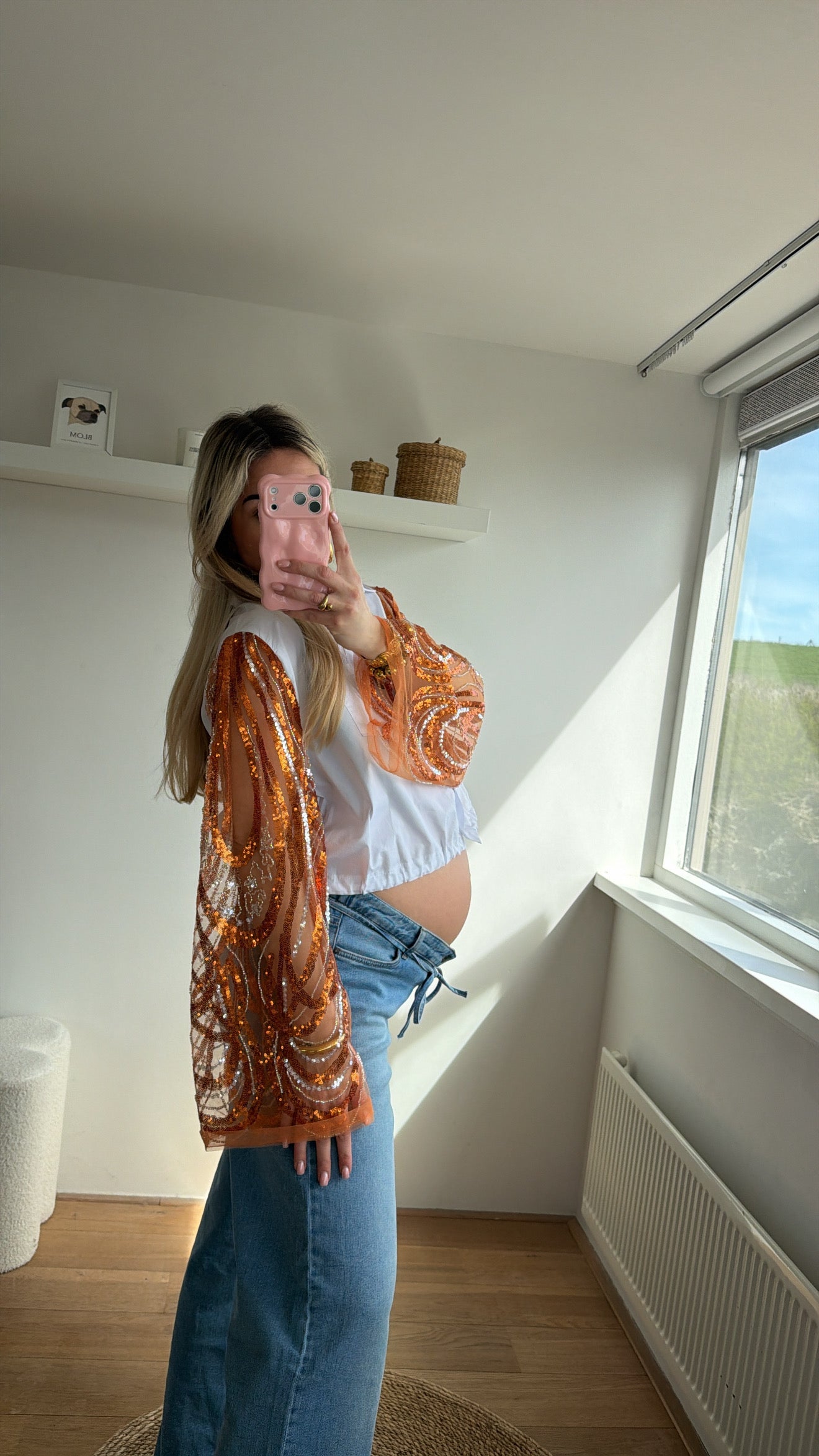 Witte Cropped blouse 🧡