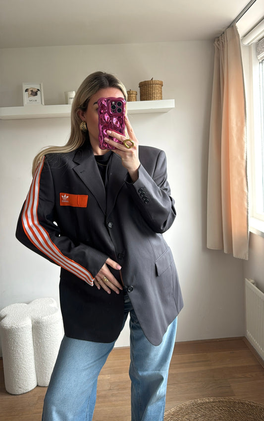 Reworked Adidas blazer - dark grey