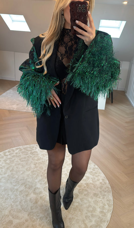 Green pino blazer - Black