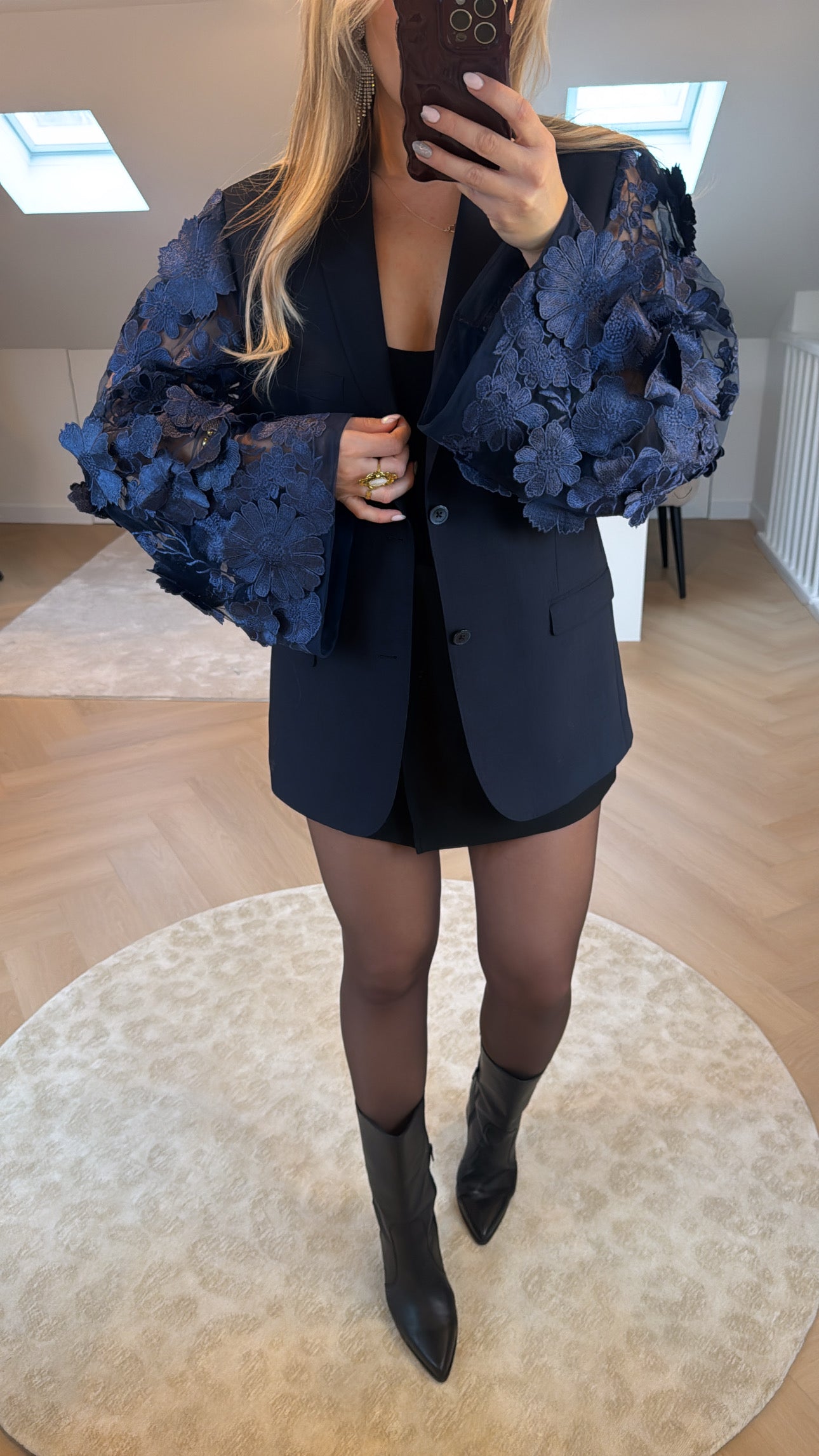Blue flower blazer