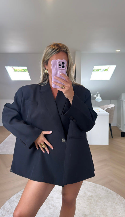 Basic oversized blazer - black