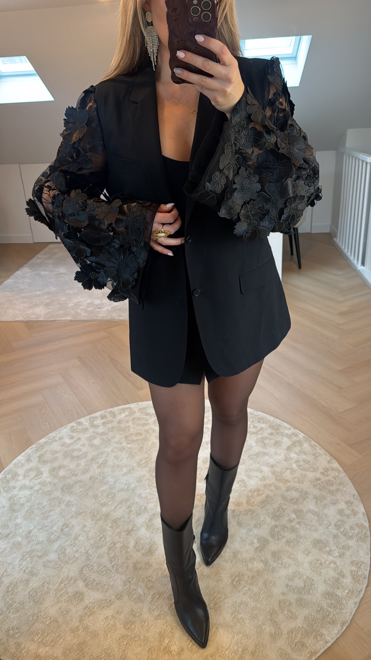No. 1 - Black flower blazer