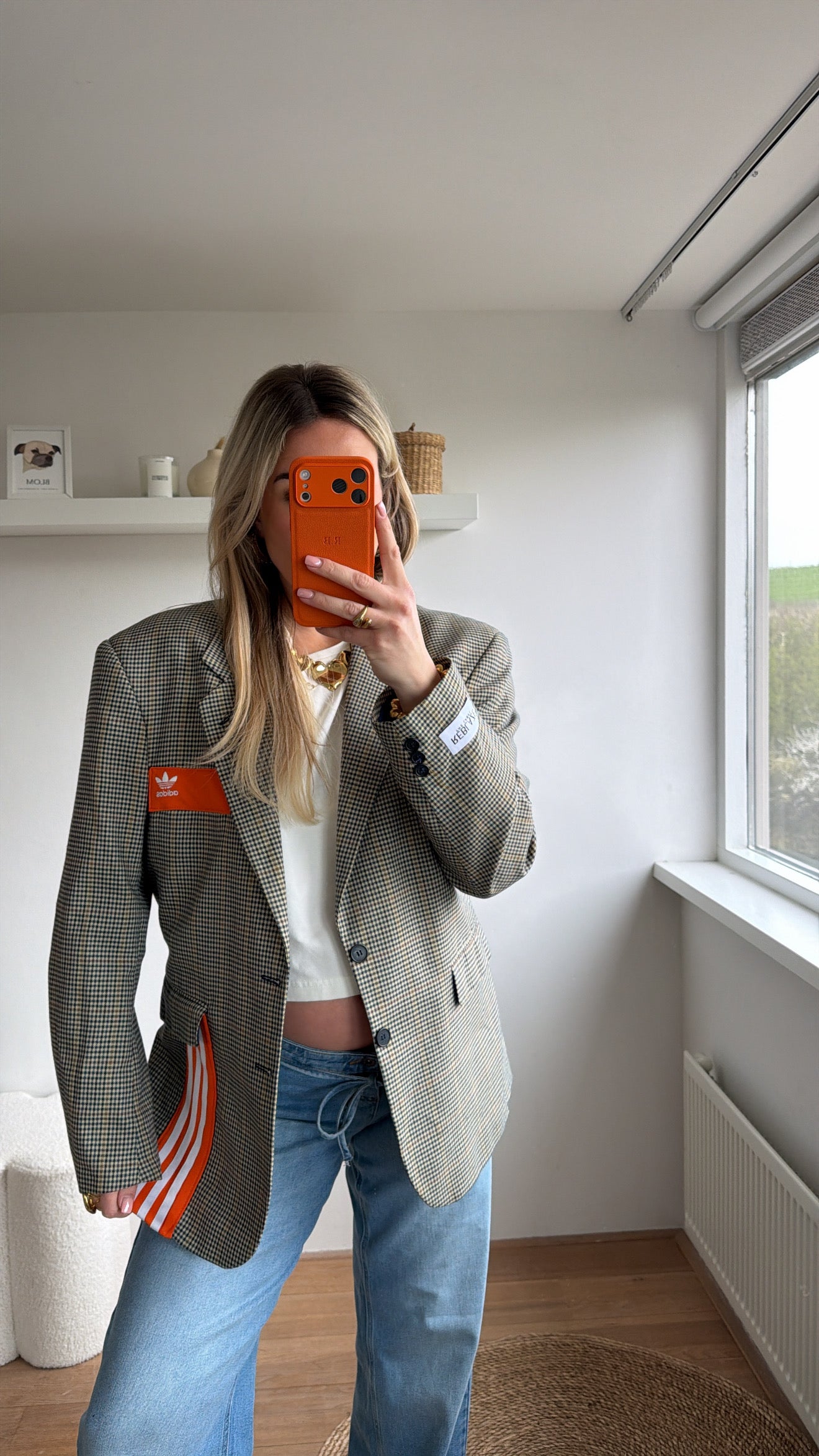 Reworked Adidas blazer - checkred